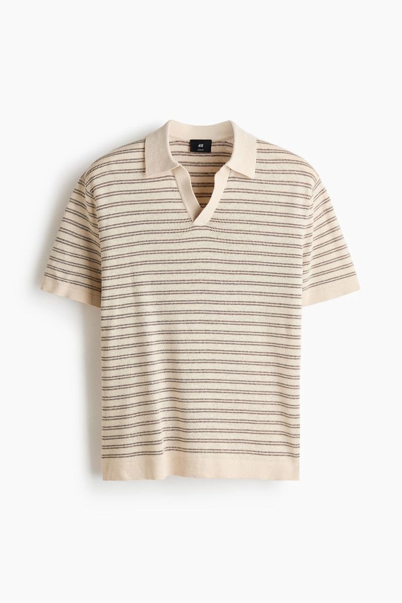 Polera polo en mezcla de lino Regular Fit