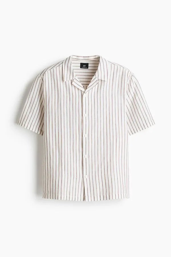 Camisa resort en mezcla de lino Relaxed Fit