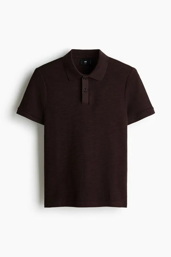 Polera polo en punto jacquard Slim Fit
