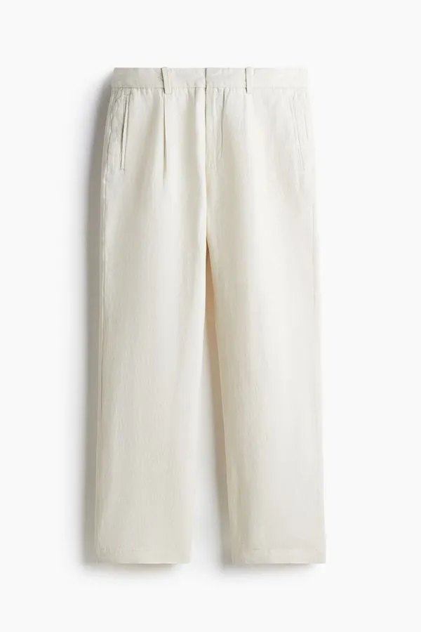 Pantalón en mezcla de lino Relaxed Fit