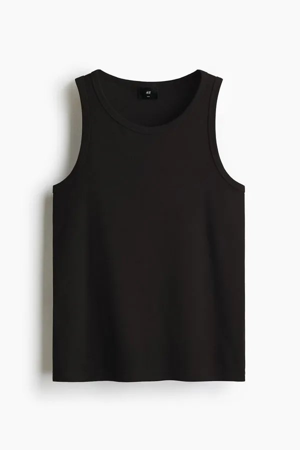 Polera sin mangas acanalada Slim Fit