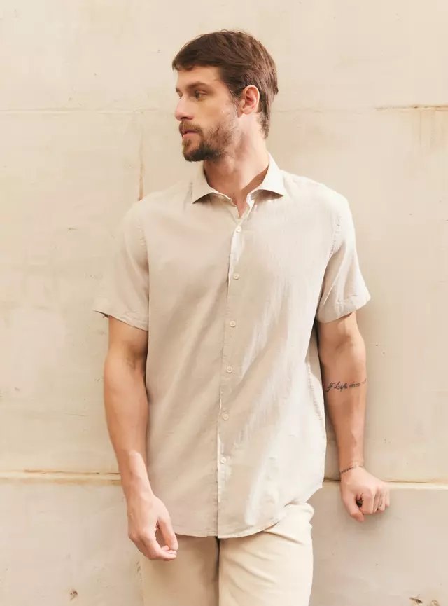 Camisa Manga Corta Lino