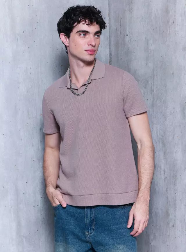 Polera Tejida Cuello Polo