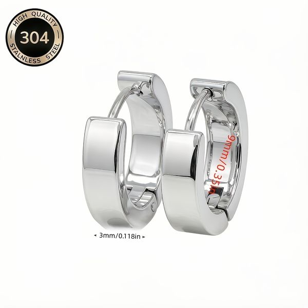 Aros argolla huggie de acero