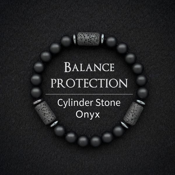 Pulsera de ónix negro mate
