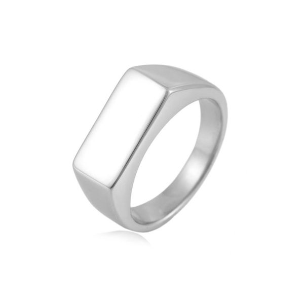 Anillo sello rectangular liso